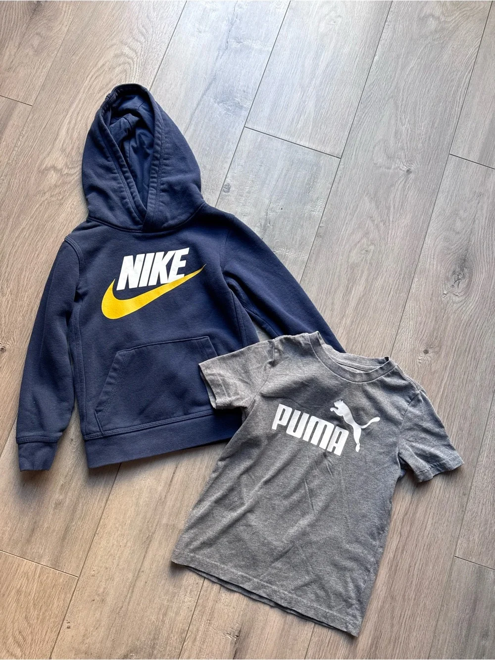 Nike and Puma Boys Size 5 Hoodie and Tee Bundle Athletic